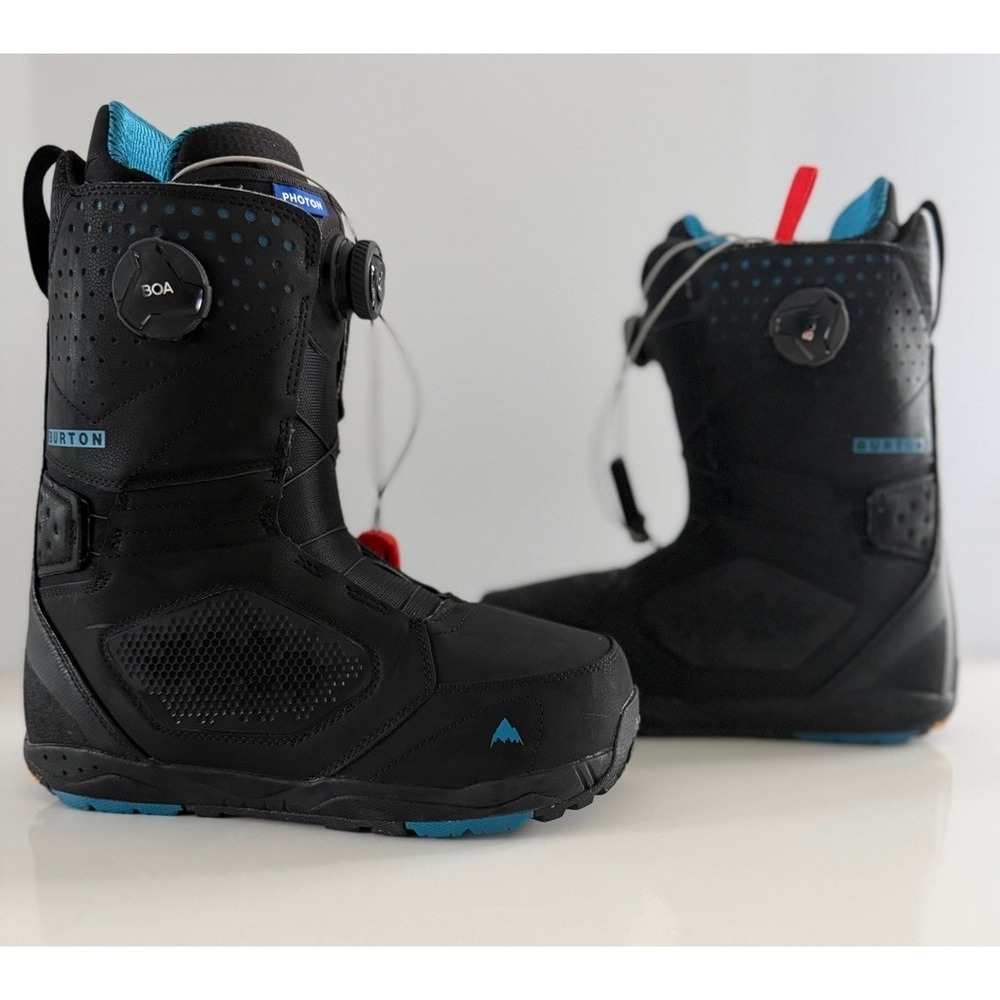 Burton Photon Snowboard Boots Men's 10/11 Black Blue Vibram Imprint 3 Dual BOA